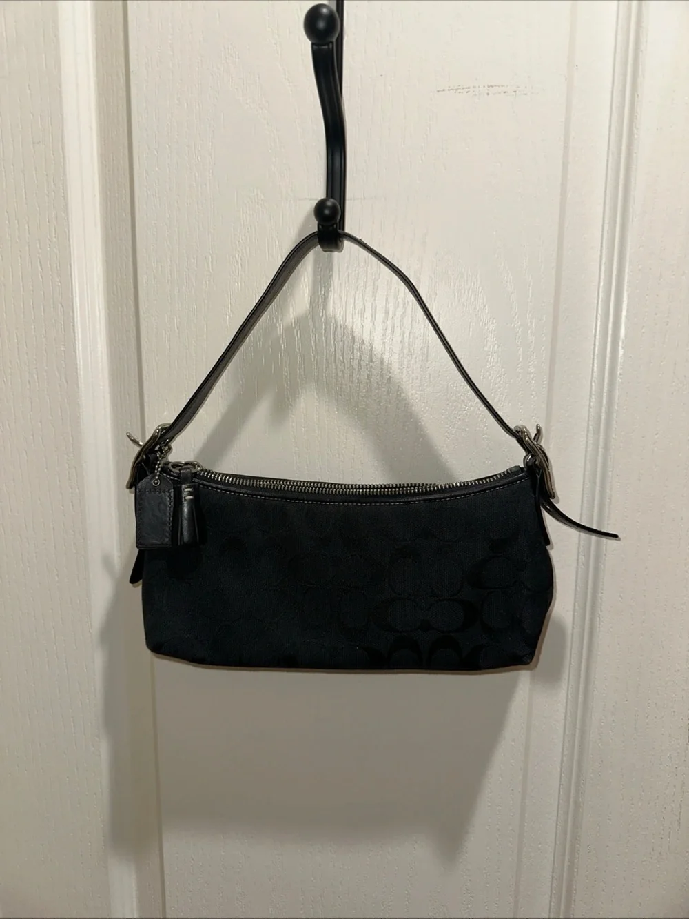Coach Black Signature Jacquard Shoulder Bag